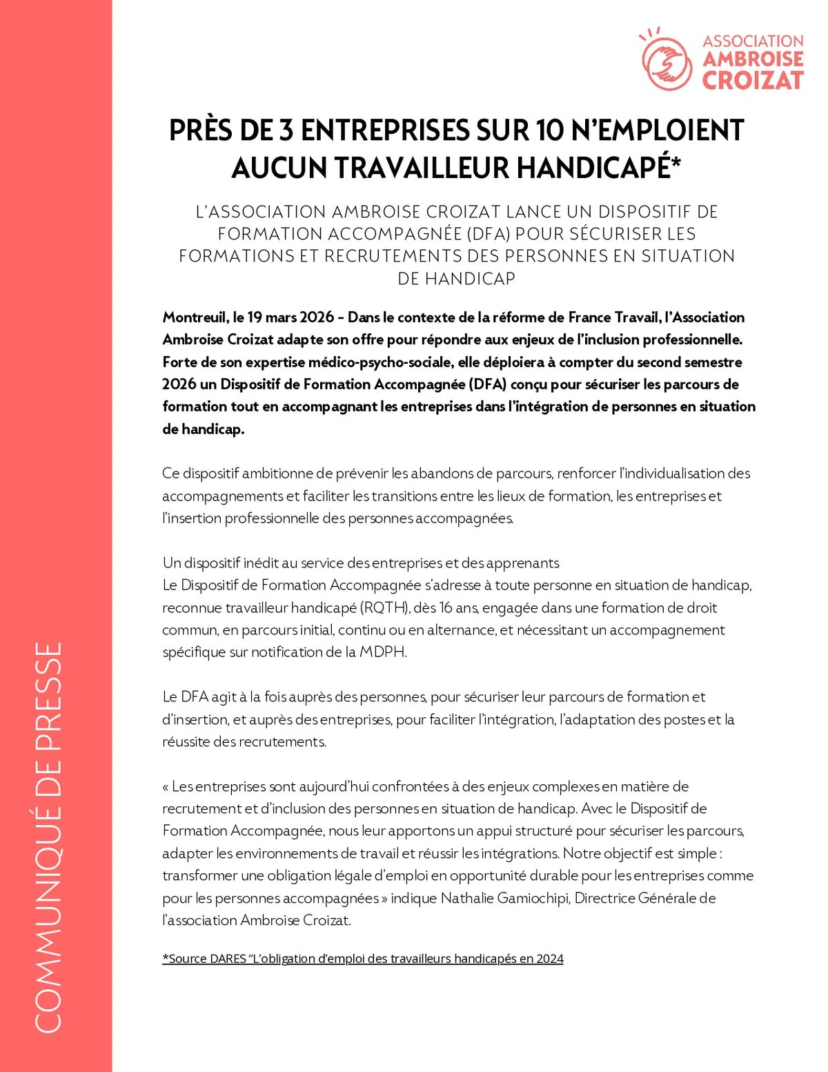 Ambroise Croizat lance un Dispositif de Formation Accompagnée pour sécuriser l’inclusion