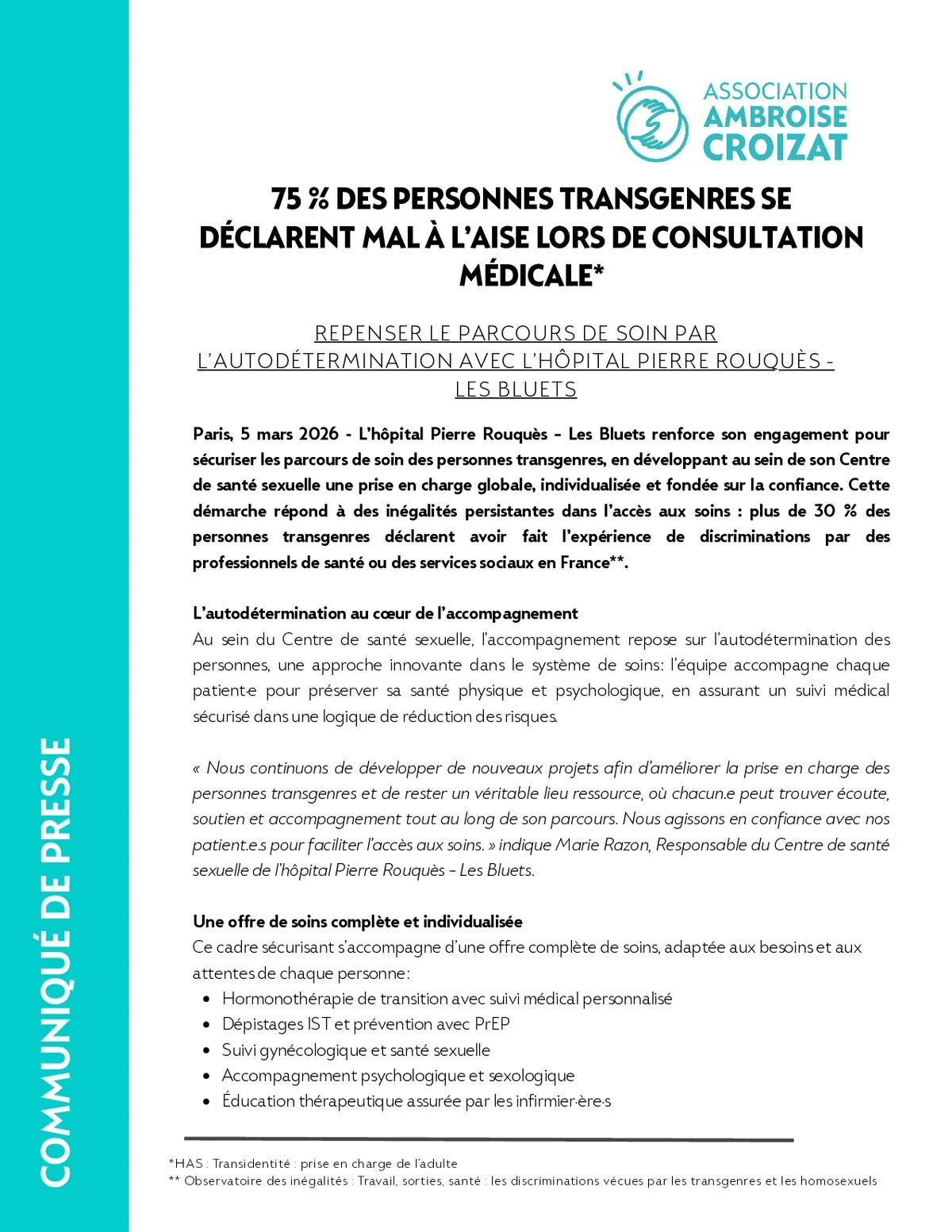 Repenser le parcours de soin des personnes transgenres par l’autodétermination