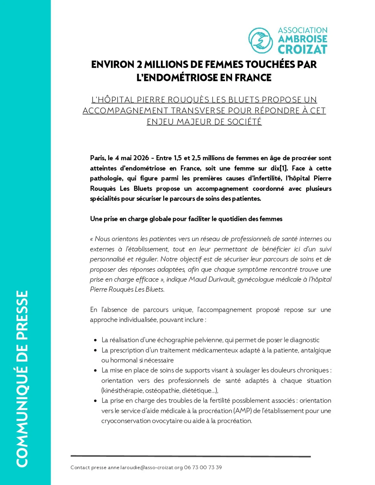 Endométriose : les Bluets proposent un accompagnement transverse face à cet enjeu de société